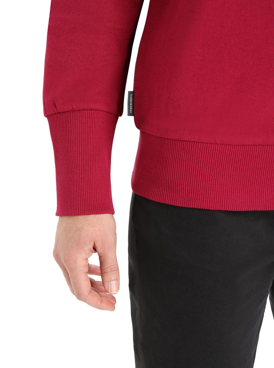 Women's Icebreaker Merino Central II Long Sleeve Sweatshirts Cherry | CA 1329DFMN